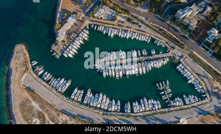 The third marina of Glyfada,at the south coast of Athens near th old airport of Elliniko Stock Photo