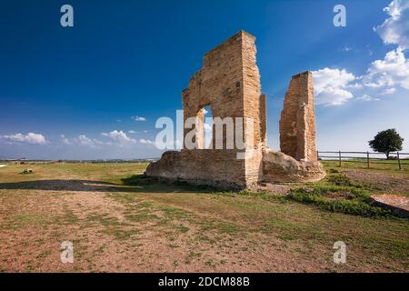 Etruscan ruins in the archaeological park of Vulci (Italy) Stock Photo