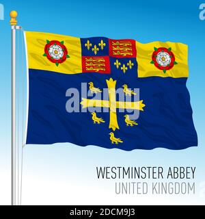 Westminster Abbey banner flag, United Kingdom, vector illustration Stock Vector