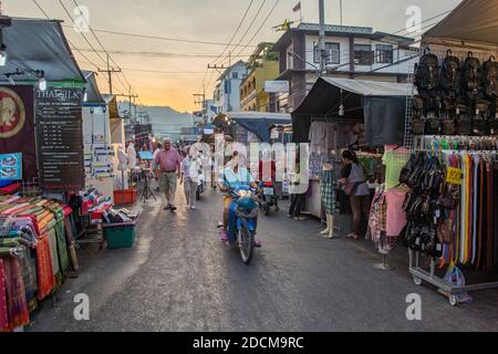 Urban scene from the famous night market in Hua Hin. Hua Hin is one of the most popular travel destinations in Thailand. Stock Photo