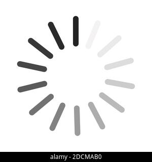 Loading vector icon. Download bar symbol on white background. Circle progress indicator in simple style Stock Vector