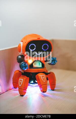 Moscow, November 21, 2020: Funny smiling robot. Technology and the concept of the future. Stock Photo