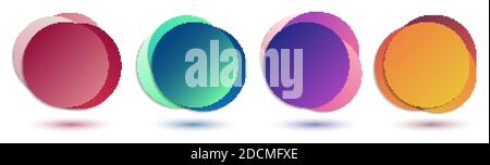 Set of colorful gradient circles badges isolated on white background. Round shapes trendy style. Modern banners collection. Applicable for advertising Stock Vector