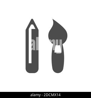 Big paint brush glyph icon Royalty Free Vector Image