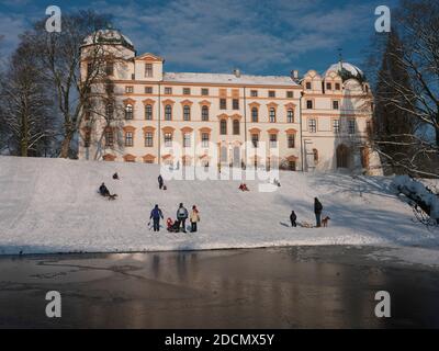 Celle, Schloss im Winter Stock Photo