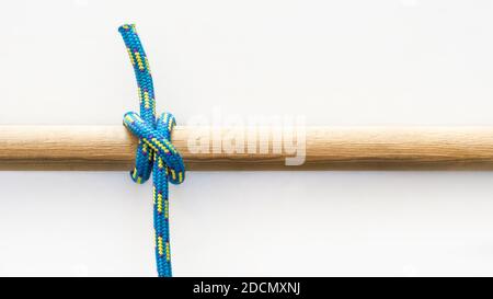 Clove hitch knot on a white background Stock Photo