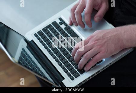 a laptop or notebook, mobile computer device with screen and rechargeable battery Stock Photo
