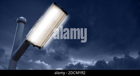 Street LED lantern on a background of dramatic sky Stock Photo