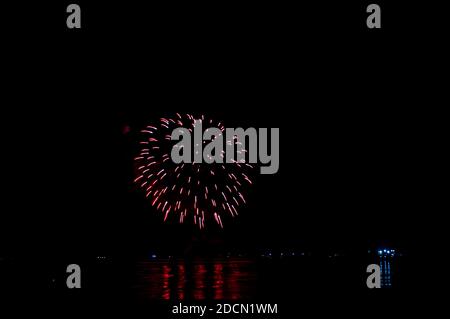 Abstract colored firework background with free space for text Stock Photo