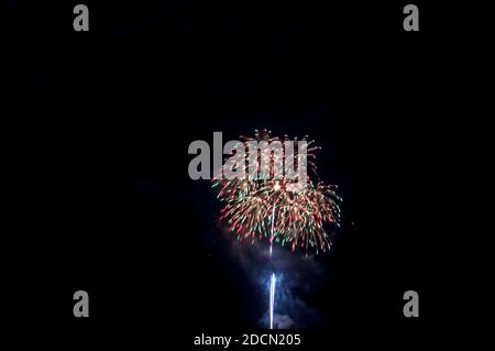 Abstract colored firework background with free space for text Stock Photo