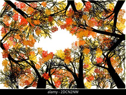 abstract vector trees isolated on white background Stock Vector