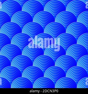 Waves abstract seamless geometric line pattern in oriental style. Vector geometry traditional retro background Stock Vector
