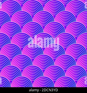 Waves abstract seamless geometric line pattern in oriental style. Vector geometry traditional retro background Stock Vector