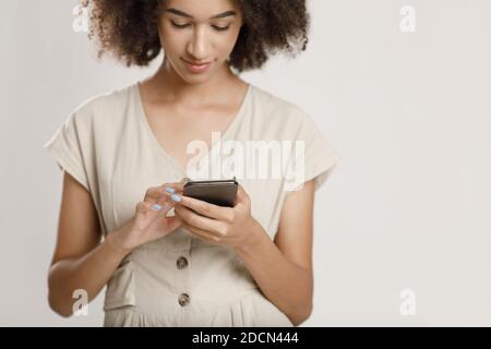 Surfing in internet, work with blog and typing message Stock Photo