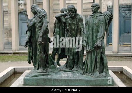 Auguste Rodin (1840-1917). French sculptor. The Burghers of Calais,1885-1895. Bronze. Garden of Sculptures. Rodin Museum. Paris. France. Stock Photo