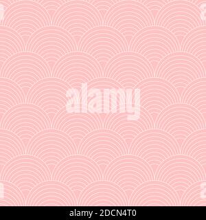 Waves abstract seamless geometric line pattern in oriental style. Vector geometry traditional retro background Stock Vector