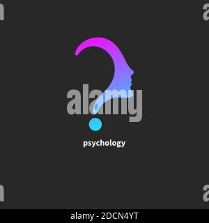 Human profile in shape of question mark Stock Vector