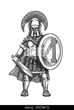 ancient spartan drawing