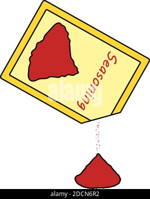 Seasoning Package Icon. Editable Outline With Color Fill Design. Vector Illustration. Stock Vector
