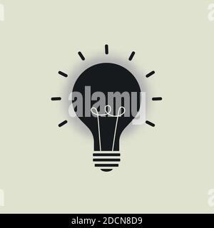 Light Bulb line icon vector, isolated on white background. Idea sign, solution, thinking concept. Lighting Electric lamp. Electricity, shine. Trendy Stock Vector