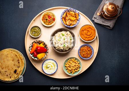 Traditional Indian Thali Stock Photo