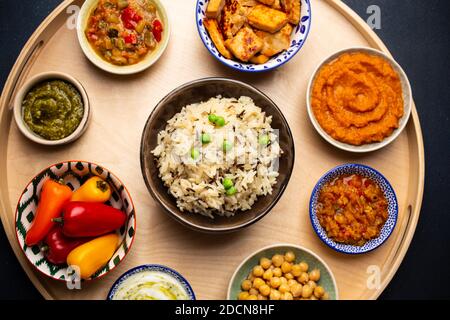 Traditional Indian Thali Stock Photo