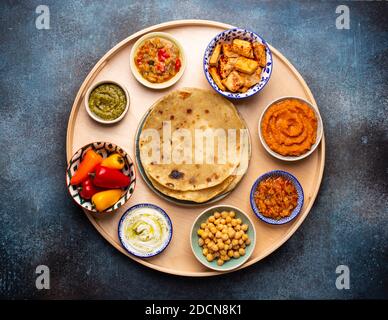 Traditional Indian Thali Stock Photo