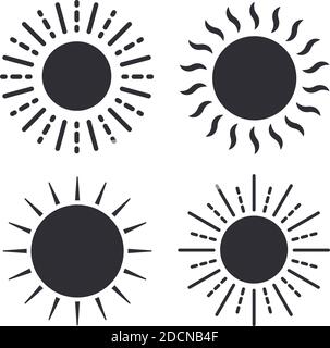 Simple sun icons set vector illustration isolated on white background Stock Vector