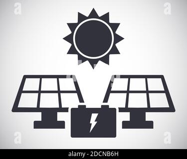 Solar energy panels are charging a battery icon vector illustration Stock Vector