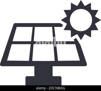 Solar energy panel with sun vector icon Stock Vector