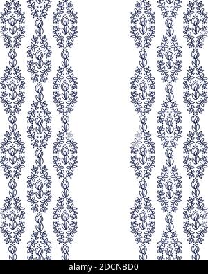 Ethnic floral seamless pattern on white background Stock Vector