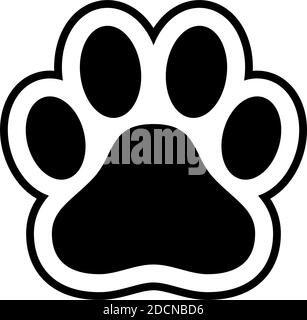 Animal paw print from dog or cat vector illustration icon Stock