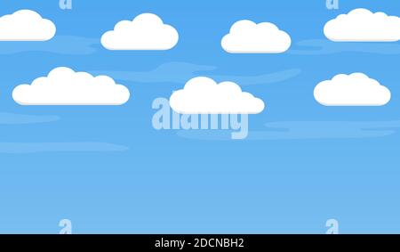Different clouds in blue sky vector illustration Stock Vector
