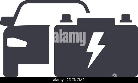 Car battery isolated on white background flat design icon Stock Vector