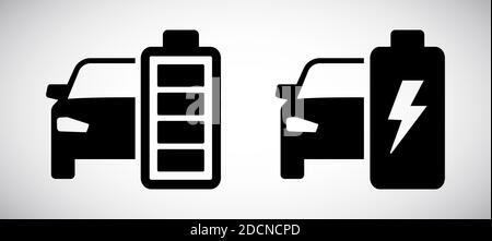 Electric car battery isolated on white background flat design icon Stock Vector