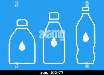 Water bottle line art icon with drop symbol vector illustration Stock Vector