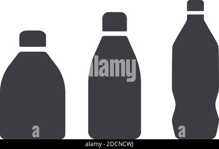 Simple bottle silhouette icons vector illustration Stock Vector