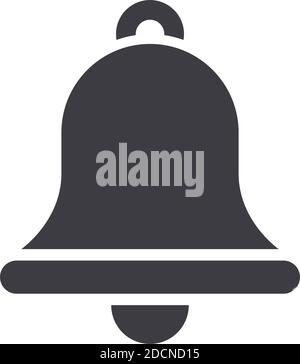 Bell icon grey flat vector illustration pictogram Stock Vector