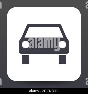 Simple car symbol button or icon isolated on white background Stock Vector