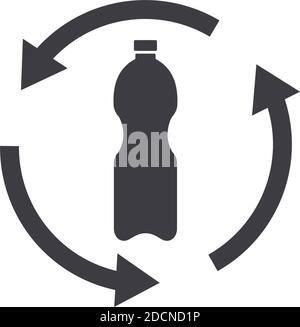 Plastic bottle waste recycling icon symbol vector illustration Stock Vector