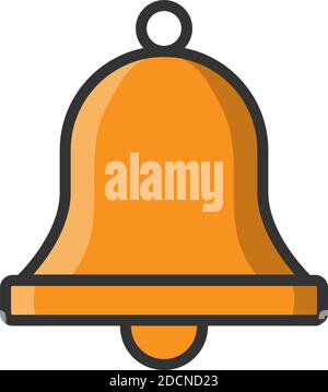 Orange bell icon vector illustration pictogram Stock Vector