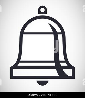 Bell vector illustration icon grey line art design pictogram Stock Vector