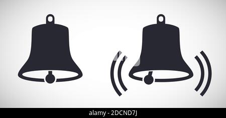 Bell ring icons grey vector illustration pictogram flat design Stock Vector