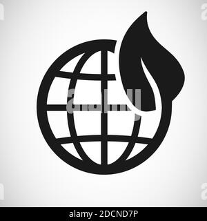 Planet earth with eco leaf icon symbol Stock Vector
