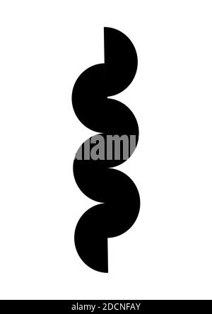 Minimalist black cobra illustration. Isolated snake drawing. Minimalist wall art illustration. Stock Photo