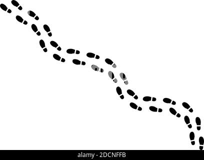 Human shoe sole footprint footpath silhouettes vector illustration Stock Vector