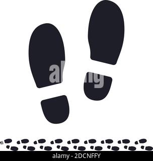 Human shoe sole footprint silhouettes vector illustration Stock Vector