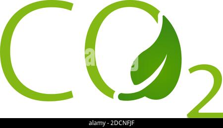 Green CO2 eco icon with leaf symbol vector illustration Stock Vector
