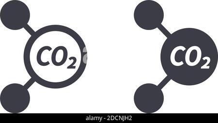 carbon dioxide greenhouse gas molecular icon or symbol vector illustration Stock Vector