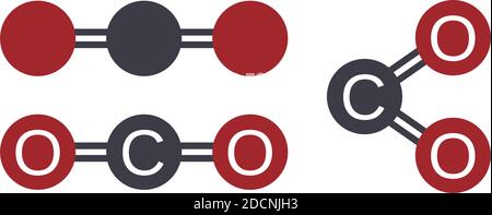 carbon dioxide greenhouse gas molecular atom model vector illustration Stock Vector